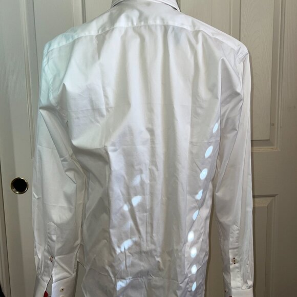 VITTORIO MARCHESI Luxurious Double High Collar Shirt w/Red Loops Size 41/16 NEW! - Picture 14 of 16
